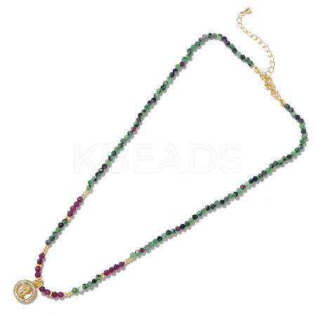 Bohemian Natural Ruby in Zoisite Beaded Necklaces EL5097-1