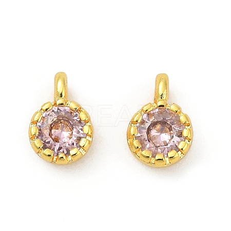 Brass Pave Cubic Zirconia Pendants KK-H204-03G-04-1