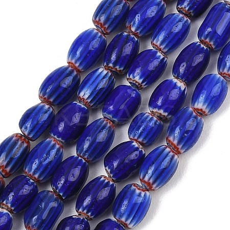 Handmade Millefiori Glass Oval Beads Strands LK-Z001-02A-02-1