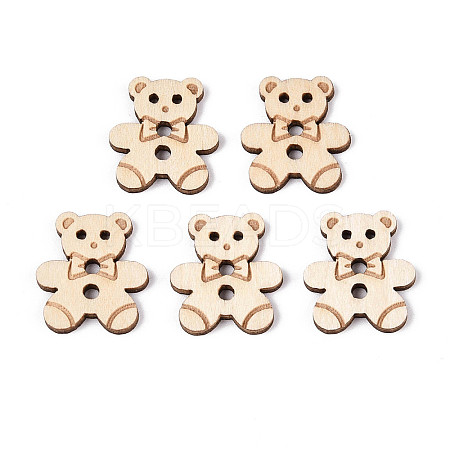 Bear Wood Buttons BUTT-T013-12B-1