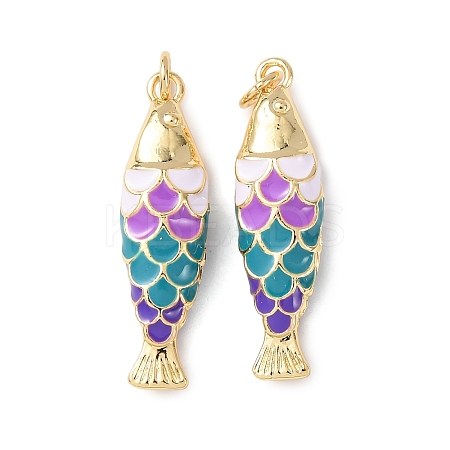 Brass Enamel Pendants KK-C143-44B-G02-1