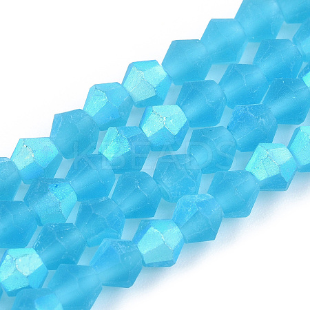 Imitate Austrian Crystal Bicone Frosted Glass Beads Strands EGLA-A039-T6mm-MB19-1
