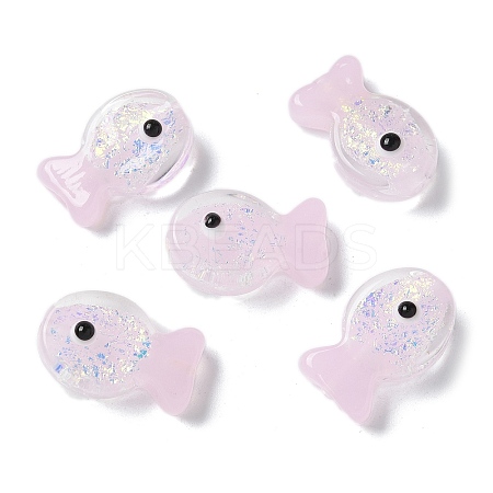 Handmade Foil Lampwork Fish Beads FOIL-Z001-01G-1