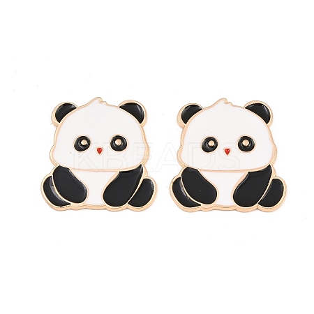 Panda Alloy Enamel Cabochons AL-CBA1A6F-06KCG-E-1