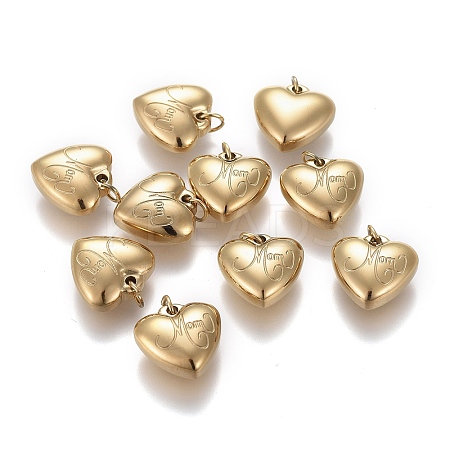 Mother's Day Ion Plating(IP) 304 Stainless Steel Charms LS-STAS-I164-006G-1