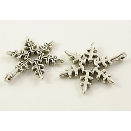 Christmas Snowflake Tibetan Style Alloy Pendants LF0353Y-NF-1