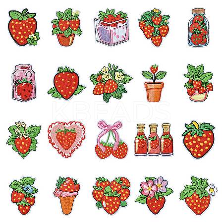 21Pcs 21 Styles Polyester Thread & Non-woven Fabric Iron on Patches DIY-CJ0003-13-1