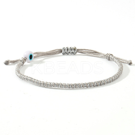 Handmade Porcelain Evil Eye Bead Braided Bracelets SI3080-7-1
