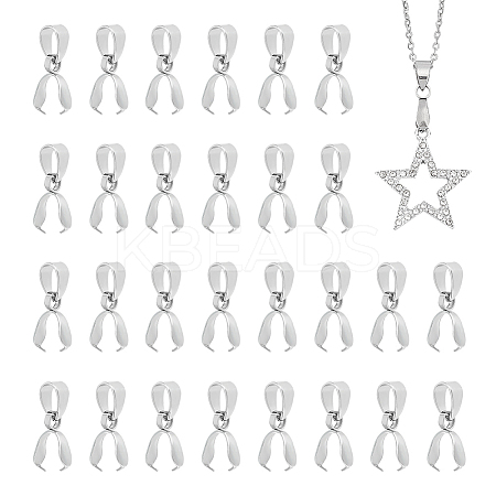 60Pcs 201 Stainless Steel Pendant Pinch Bails STAS-UN0049-40-1