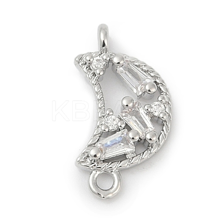 Brass Clear Cubic Zirconia Connector Charms LS-KK-Z094-03P-01-1