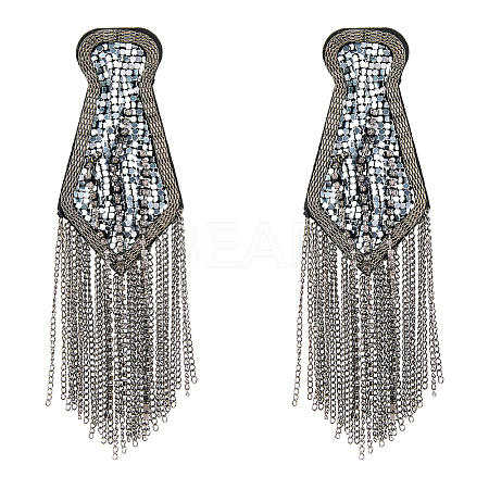 2Pcs Fashionable Tassel Epaulettes DIY-FH0008-89B-B-1