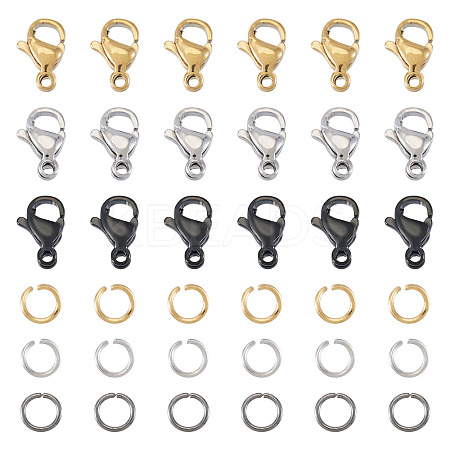 60Pcs 304 Stainless Steel Lobster Claw Clasps STAS-TA0001-46A-1