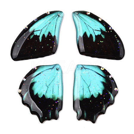 Transparent Resin Wing Pendants Set RESI-TACDZ0021-06C-1