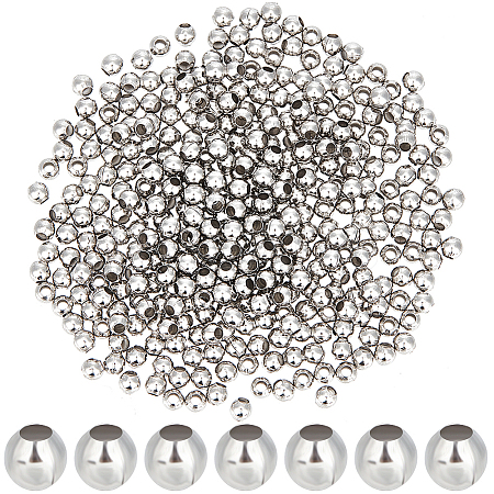 Round 316 Surgical Stainless Steel Spacer Beads STAS-CN0001-40B-1