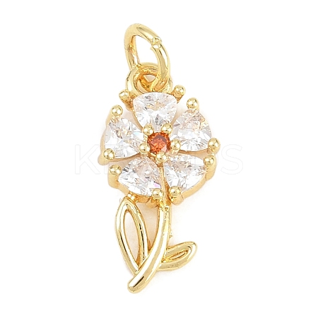 Brass Micro Pave Cubic Zirconia Pendants KK-F938-28G-02-1