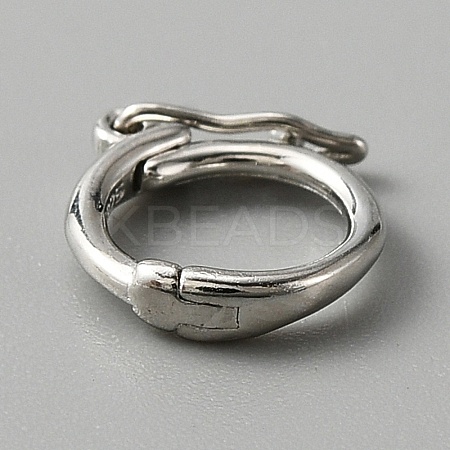Anti-Tarnish 925 Sterling Silver Twister Clasp FIND-WH0126-77P-1