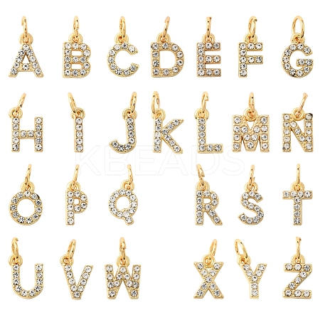 26Pcs 26 Styles Alloy Rhinestone Pendants FIND-FS0003-60-1