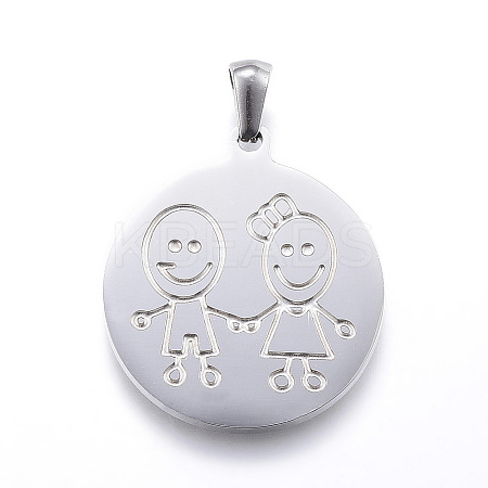 Non-Tarnish 304 Stainless Steel Pendants LS-STAS-G124-08P-1