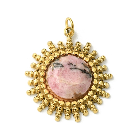 Faceted Natural Rhodonite Pendants FIND-Z028-38A-1