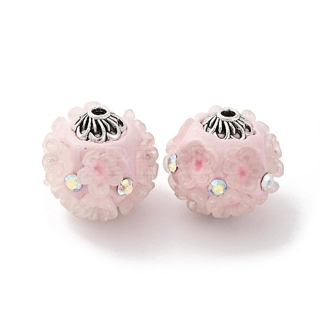 Handmade Resin Indonesia Round Beads IPDL-P005-21AS-02-1