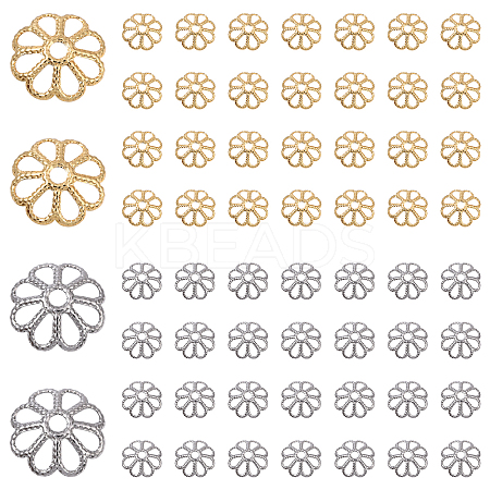 100Pcs 2 Colors 316 Stainless Steel Bead Caps STAS-YW0003-39-1
