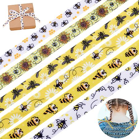 6Rolls Polyester Ribbons SRIB-HY0001-14-1