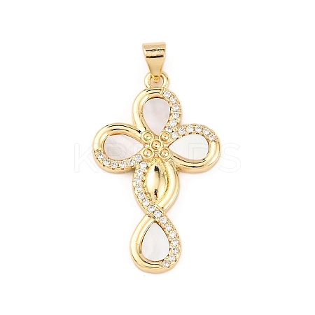 Brass Micro Pave Cubic Zirconia Pendants KK-K408-24B-G-1