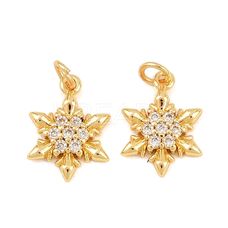 Brass Micro Pave Cubic Zirconia Charms KK-F927-09A-G-1