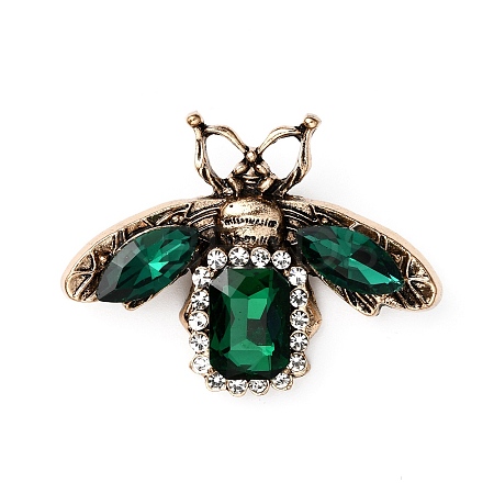 Rhinestone Bee Brooch Pin JEWB-WH0022-61A-1
