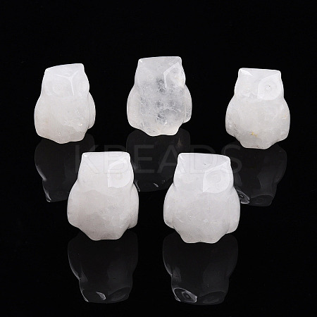 Natural Quartz Crystal Owl Display Decorations G-N345-04A-1