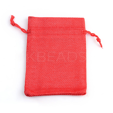 Polyester Imitation Burlap Packing Pouches Drawstring Bags ABAG-R005-17x23-18-1
