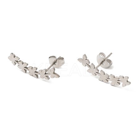 Non-Tarnish 304 Stainless Steel Stud Earrings LS-EJEW-H095-02P-1