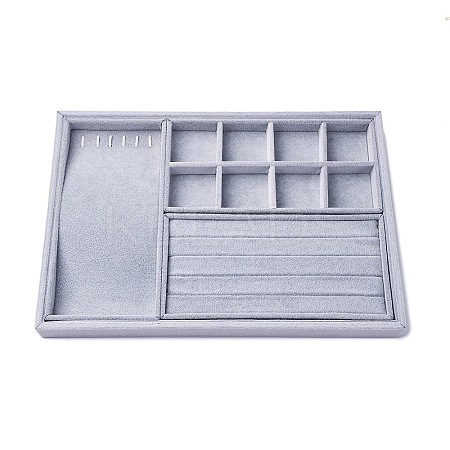 Removable Velvet Jewelry Organizer Display Trays for Earrings Necklaces Rings CON-R030-04A-1