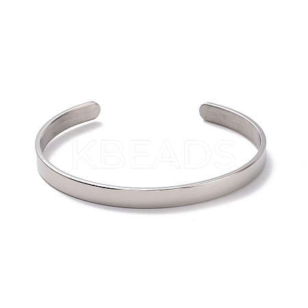 Non-Tarnish 304 Stainless Steel Open Cuff Bangle LS-BJEW-G653-01P-06-1