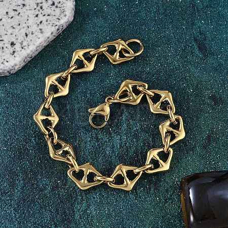 304 Stainless Steel Mariner Link Chain Bracelets for Women BJEW-F488-02G-1