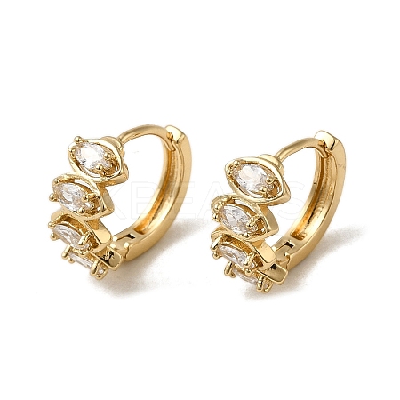 Brass Micro Pave Cubic Zirconia Hoop Earring EJEW-L271-19KCG-04-1