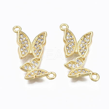 Brass Micro Pave Cubic Zirconia Links Connectors ZIRC-N039-121A-NF-1