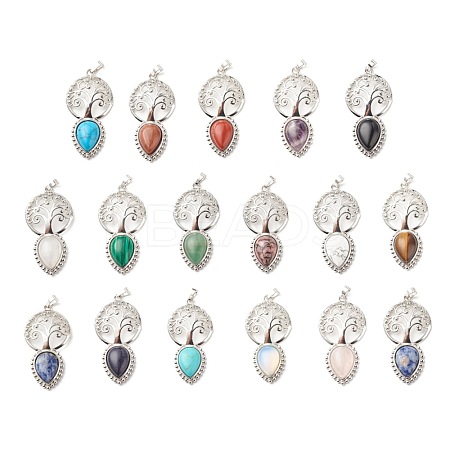 Natural & Synthetic Gemstone Big Pendants G-G855-05P-1