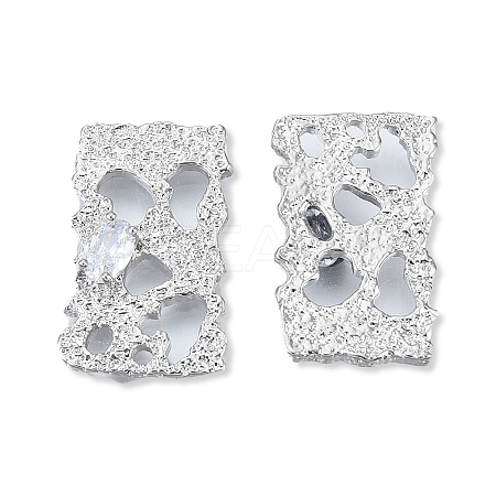 Brass Pave Clear Cubic Zirconia Pendants KK-N232-472P-1
