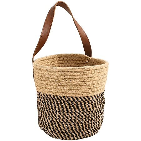 Woven Cotton Storage Baskets AJEW-WH20054-010C-1