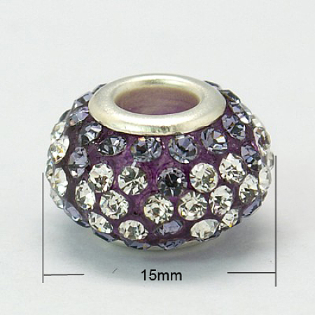 Resin Rhinestone European Beads GPDL-C004-01S-1