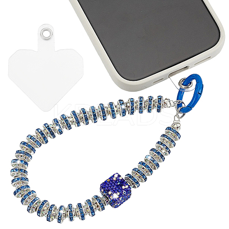 Alloy Glass Rhinestone Mobile Chain AJEW-AR0002-76-1
