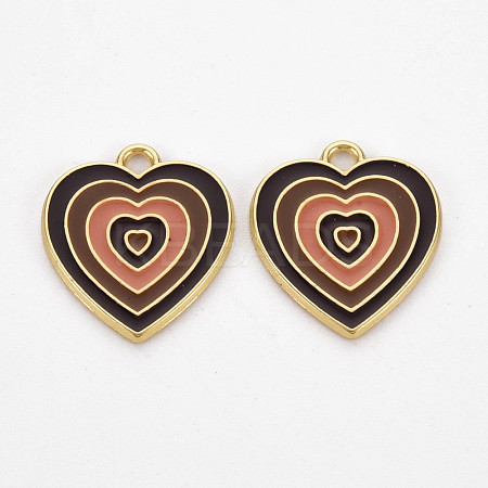 Rack Plating Light Gold Alloy Enamel Pendants ENAM-Q444-014A-RS-1