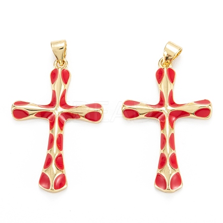 Brass Enamel Pendants KK-M220-06G-D-1
