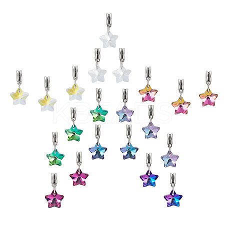 24Pcs 8 Styles AB Color Transparent Glass European Dangle Charms PALLOY-AR00050-1