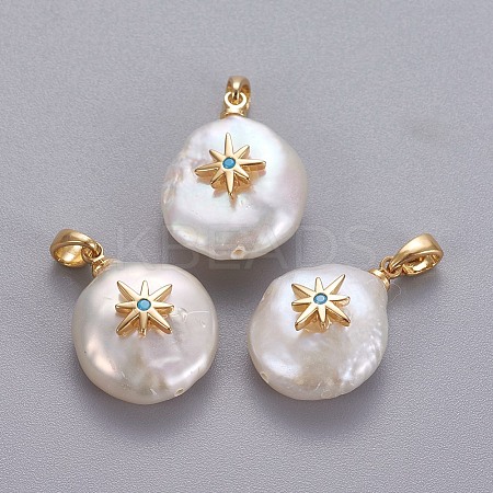 Natural Cultured Freshwater Pearl Pendants LS-KK-L187-07G-1