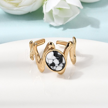 304 Stainless Steel Open Cuff Rings for Women RJEW-K258-17C-G-1