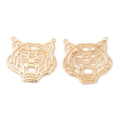 Brass Filigree Animal Pendants KK-G468-37G-1