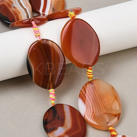 Natural Banded Agate Beads Strands G-P605-L02-06-1