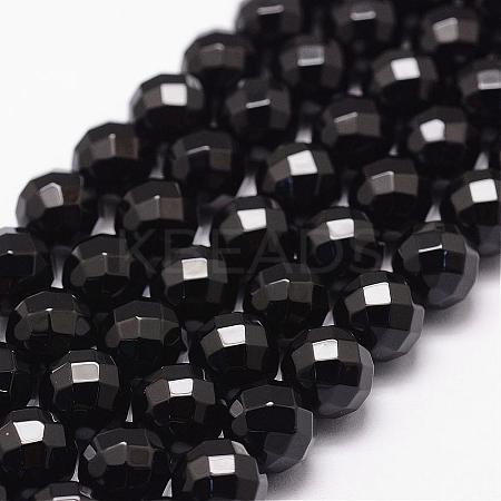 Natural Black Onyx Beads Strands G-N0171-12-8mm-1